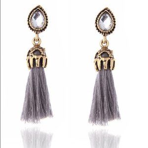 Silk Silver Thread Earrings